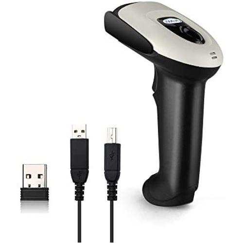 Wireless CCD Barcode Scanner, Evnvn 3-in-1 Bluetooth Bar Code Reader with 1200mAh Battery, 2.4GHz 100m Transmission and CCD Image Scanning for Retail Store, Warehouse and Library