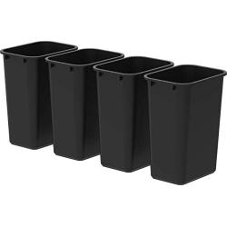 Large/Tall Waste Basket, 15.5 x 11 x 20.75 Inches, Black, Case of 4 (00700U04C) (New Version)