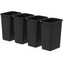 Large/Tall Waste Basket, 15.5 x 11 x 20.75 Inches, Black, Case of 4 (00700U04C) (New Version)