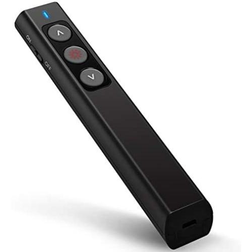 Aiworthy Wireless Presenter,Hyperlink Volume Control Presentation Clicker RF 2.4GHz PowerPoint Clicker Presentation Remote Control Pointer Slide Advancer (Black)