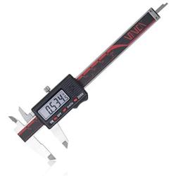 VINCA DCLA-0405 0-4 Inch/100mm Electronic Digital Vernier Micrometer Caliper Inch/Millimeter Stainless Steel Large LCD Screen Measuring Tool