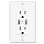 Smart Outlet with 2 USB Ports,Lumary Smart Outlet in Wall Works with Alexa & Google Assistant,15 Amp No Hub Required,ETL & FCC Certified(1 Pack).