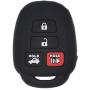 LemSa 2Pcs Silicone Keyless Entry Key Holder Fob Cover Case Remote Protector Bag Jacket for Toyota Camry Avalon Corolla RAV4 Highlander Venza HYQ12BDM, Black Purple