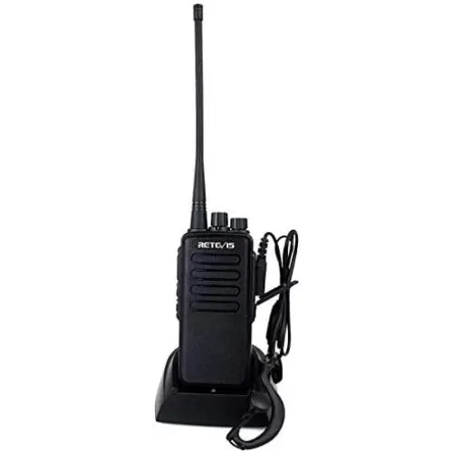 Retevis RT1 Walkie Talkies for Adults Long Range High Power Two-Way Radio with Earpiece Headset Dual Antenna(1 Pack)