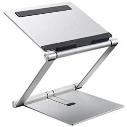 llano Laptop Stand, Aluminum Built Adjustable/Folding Storage Stand for Laptop (10-15.6 inch) for All Laptop, Silver Color