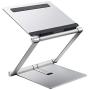 llano Laptop Stand, Aluminum Built Adjustable/Folding Storage Stand for Laptop (10-15.6 inch) for All Laptop, Silver Color