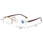KoKoBin Blue Light Blocking Men - 2 Pair Computer Reading Glasses Rimless Readers Lightweight Anti Eyestrain, 2.50 Strength
