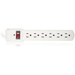 Maxxima 6 Outlet Power Strip Surge Protector 300 Joules, 2FT Cord, Switch (4 Pack)