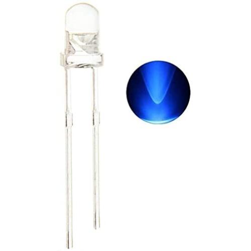 Waycreat 100PCS 3mm Blue LED Diode Lights Clear Emitting LEDs for High Intensity Super Bright Lighting Bulb Lamps Electronics Components Lamp Diodes