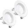 Sunco Lighting 2 Pack 4 Inch LED Recessed Downlight, Baffle Trim, Dimmable, 11W=60W, 2700K Soft White, 660 LM, Damp Rated, Simple Retrofit Installation - UL + Energy Star