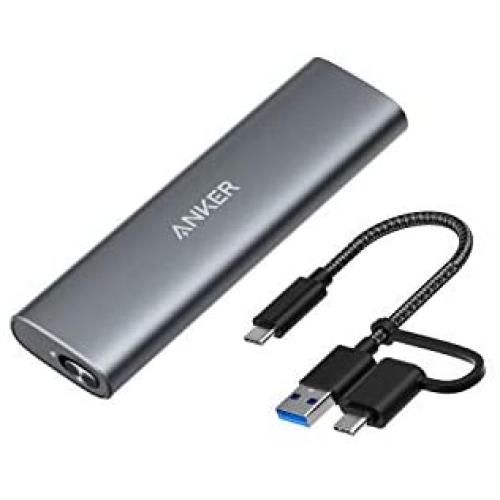 Anker PowerExpand M.2 NVMe and SATA SSD Enclosure Adapter, USB 3.1 Gen2 10Gbps, USB C and Thunderbolt 3 Compatible, Supports M or B&M Keys, and Size 2230/2242 / 2260/2280 SSDs