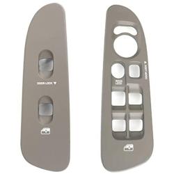 SWITCHDOCTOR Window Master Switch Bezels & Front Passenger Bezel Taupe (Tan) for 2002-2009 Dodge Ram (4 Door)