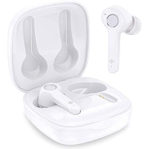 Wireless Earbuds, Upgraded Boltune Bluetooth V5.2 in-Ear Stereo Wireless Headphones USB-C Quick Charge Bluetooth Earbuds IPX8 40Hours Play Time-White