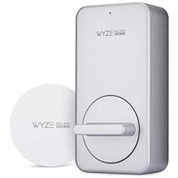 WYZE Lock WiFi & Bluetooth Enabled Smart Door Lock, Wireless & Keyless Door Entry, Compatible with Amazon Alexa, Fits on Most Deadbolts, Includes WYZE Gateway, silver — A Certified for Humans Device