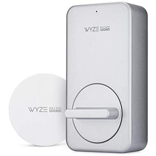 WYZE Lock WiFi & Bluetooth Enabled Smart Door Lock, Wireless & Keyless Door Entry, Compatible with Amazon Alexa, Fits on Most Deadbolts, Includes WYZE Gateway, silver — A Certified for Humans Device