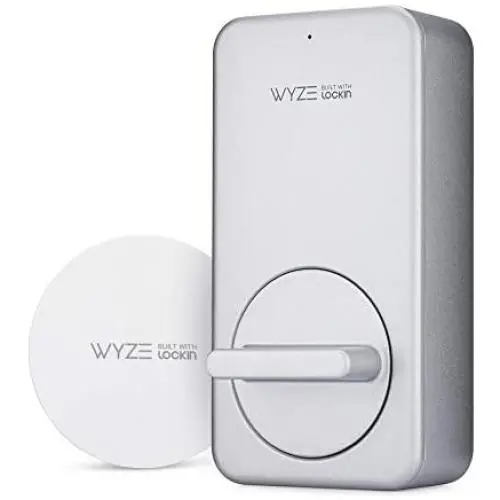 WYZE Lock WiFi & Bluetooth Enabled Smart Door Lock, Wireless & Keyless Door Entry, Compatible with Amazon Alexa, Fits on Most Deadbolts, Includes WYZE Gateway, silver — A Certified for Humans Device