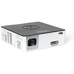 AAXA M6 Full HD Micro LED Projector with Built-In Battery Native 1920x1080p Fhd Resolution 1200 Lumens 30 000 Hour Leds Onboard Media Player Business/Home Theater Use Projector (Renewed)
