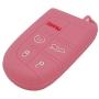 LemSa 2Pcs Keyless Entry Remote Car Smart Key Fob Outer Shell Cover Soft Rubber Protective Case for Jeep Grand Cherokee Dodge Challenger Charger Dart Durango Journey Chrysler 300, Black Pink