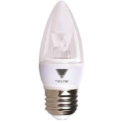 TriGlow T95545 5-Watt (40W Equivalent) LED Candelabra Bulb, DIMMABLE 2700K (Warm White Color) 325 Lumen E26 Medium Base Light Bulb, UL Listed