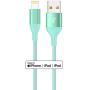 iPhone Charger Lightning Cable 4Pack(6/6/6/6ft) 4Color MFi Certified Nylon Braided Long Fast USB Cord HaoKanDe Compatible for iPhone 11Pro MAX Xs XR X 8 7 6S 6 Plus SE 5S 5C (Purple+Blue Green Rose)