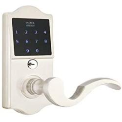 Emtek American Heritage EMTouch Keypad Leverset - Cortina Lever - Available in 3 Finishes - Left or Right Handing - E4002CRHUS15 - Right Handed (RH) - Satin Nickel (US15)