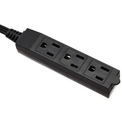 Amazon Basics Flat Plug Grounded Indoor Extension Cord with 3 Outlets, Black, 8 Foot