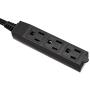 Amazon Basics Flat Plug Grounded Indoor Extension Cord with 3 Outlets, Black, 8 Foot