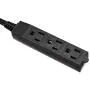 Amazon Basics Flat Plug Grounded Indoor Extension Cord with 3 Outlets, Black, 8 Foot
