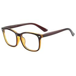 Maxjuli Blue Light Blocking Glasses,Computer Reading/Gaming/TV/Phones Glasses for Women Men(Brown)