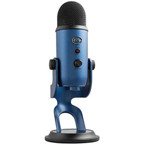 Blue Yeti USB Mic for Recording & Streaming on PC and Mac, 3 Condenser Capsules, 4 Pickup Patterns, Headphone Output and Volume Control, Mic Gain Control, Adjustable Stand, Plug & Play - Midnight Blue