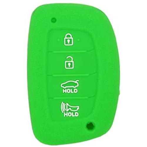 SEGADEN Silicone Cover Protector Case Holder Skin Jacket Compatible with HYUNDAI 4 Button Smart Remote Key Fob CV4112 Light Green