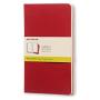 Moleskine Cahier Journal, Soft Cover, Large (5'' x 8.25'') Plain/Blank, Cranberry Red, 80 Pages (Set of 3)