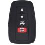 LemSa 2Pcs 4 Buttons Silicone Key Fob Cover Case Protector Holder for Toyota Camry C-HR Prius 2017 2018 2019 2020 HYQ14FBC, Black