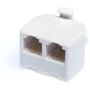Duplex Jack Phone Wall Adapter - 2 Pack, White - 2-Way Phone Splitter (2 Lines) Wall Jack Phone RJ11 Adapter