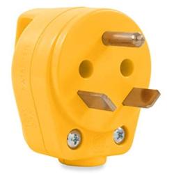 Camco Heavy Duty 30 AMP Mini PowerGrip Handle Male Plug Replacement, Makes Unplugging Easier (55283)