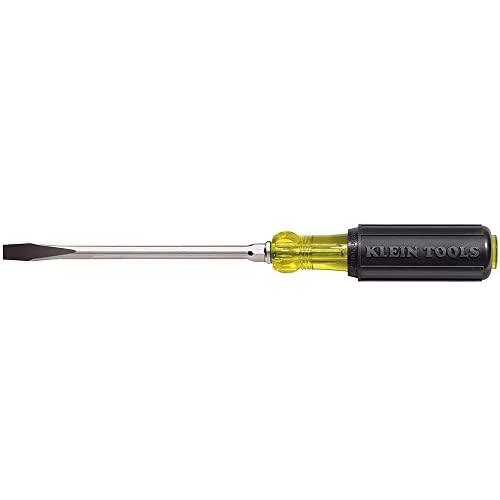 5/16-Inch Keystone Tip Screwdriver, 6-Inch Heavy Duty Round Shank with Cushion Grip Handle Klein Tools 602-6