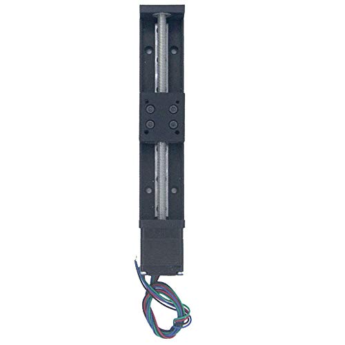 CNC Sliding Table Lead Screw Precision Travel Length 50mm/100mm/150mm/200mm NEMA11 Linear Stepper Motor Guide Slide T-Shaped Screw line Rail Electric (24V,1.8°） (100mm)