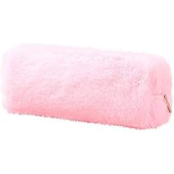 MHDGG Makeup Bag Pencil Case,Cute Plush Pencil Case Pouch Bag Travel Toiletry Bag Cosmetic Make Up Organizer for Women and Girls,Pink