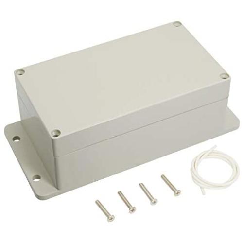 LeMotech Waterproof Dustproof IP65 ABS Plastic Junction Box Universal Electric Project Enclosure Pale Gray and Fix ed Ear 6.2 x 3.54 x 2.51inch (158 x 90 x 64 mm)
