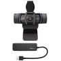 Logitech C920S HD Pro Webcam with Privacy Shutter Bundled with Knox Gear 4-Port 3.0 USB Hub (2 Items)
