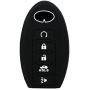 SEGADEN Silicone Cover Protector Case Holder Skin Jacket Compatible with INFINITI Q60 QX80 JX35 5 Button Smart Remote Key Fob CV4506 Black