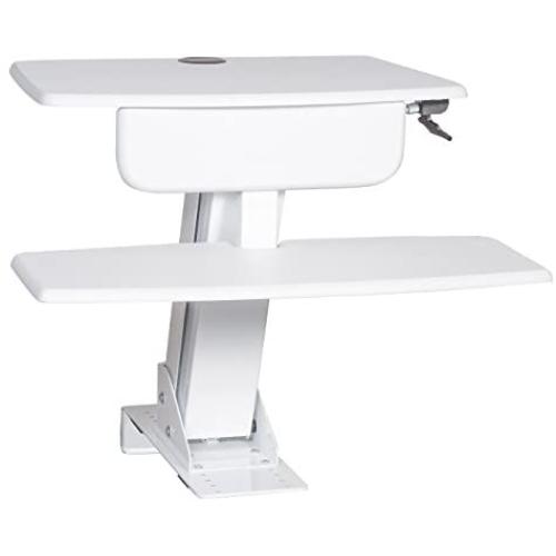 Kantek Desk Clamp-Mounted Sit to Stand Workstation, White (STS800W)
