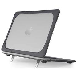 ProCase MacBook Pro 16 Case 2019 A2141 with Touch Bar & Touch ID, Heavy Duty Slim Hard Shell Dual Layer Protective Cover with Fold Kickstand for MacBook Pro 16 Inch 2019 Release -Black