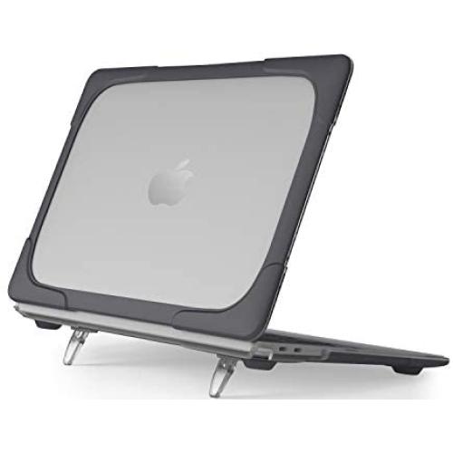 ProCase MacBook Pro 16 Case 2019 A2141 with Touch Bar & Touch ID, Heavy Duty Slim Hard Shell Dual Layer Protective Cover with Fold Kickstand for MacBook Pro 16 Inch 2019 Release -Black
