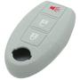 SEGADEN Silicone Cover Protector Case Skin Jacket Compatible with NISSAN 3 Button Smart Remote Key Fob CV9501 Gray