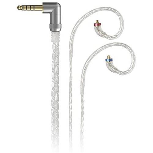 FiiO LC-4.4C 4.4mm Hand-Woven,8-Stranded High-Purity Monocrystalline Silver-Plated Copper MMCX Replacement Cable for ShureSE215 SE315 SE846 SE535 SE425/JVC/FiiO FH5 FA7