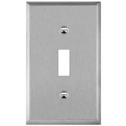 ENERLITES Toggle Light Switch Stainless Steel Wall Plate, Metal Plate Corrosive Resistant Cover for Rotary Dimmers Lights, Size 1-Gang 4.50''x 2.76'', 7711, 430 Stainless Steel, UL Listed, Silver