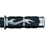 Chrome Billet ISO-FLAME Grips for Harley 08-Up Tourng Throttle Fly-by-Wire Models by Kuryakyn