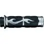 Chrome Billet ISO-FLAME Grips for Harley 08-Up Tourng Throttle Fly-by-Wire Models by Kuryakyn