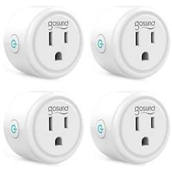 Smart plug, Gosund Mini Wifi Outlet Works with Alexa, Google Home, No Hub Required, Remote Control Your Home Appliances from Anywhere, ETL Listed,Only Supports 2.4GHz Network(4Packs)